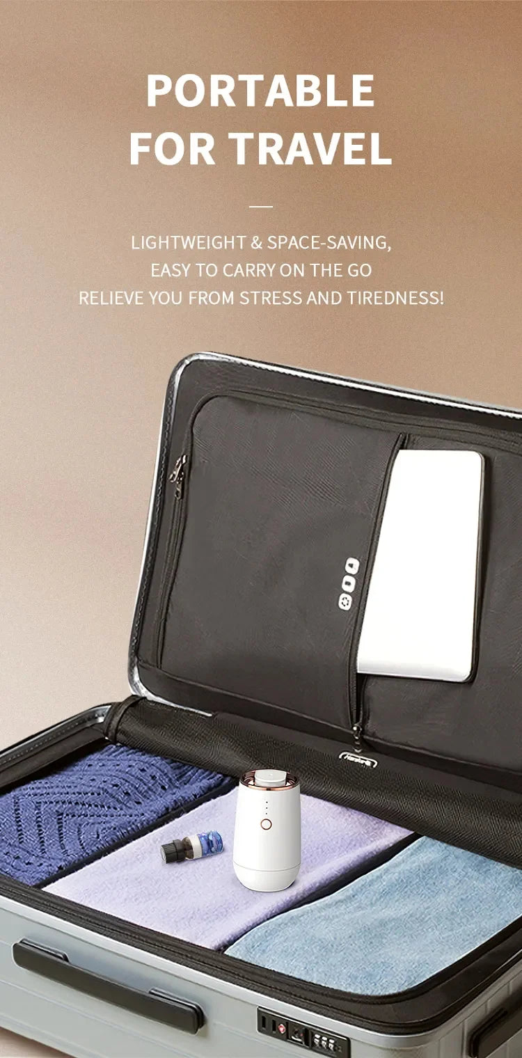 Mini Car Waterless Essential Oil Diffuser Portable Aromatherapy Air Freshener High Atomizing Efficiency