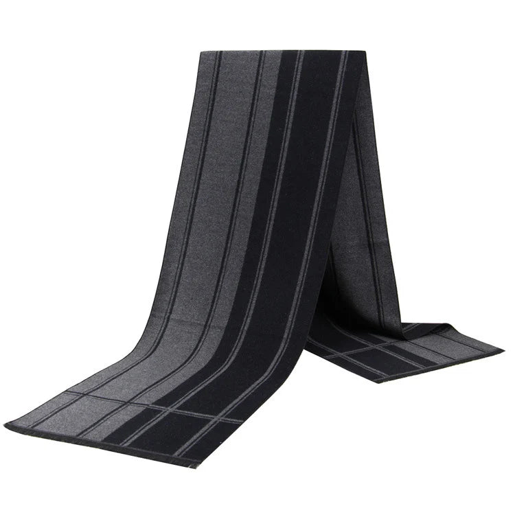 Men's Cashmere-Feel Scarf 180 x 31 cm (71 x 12 in) Plaid Stripe Pashmina Shawl Warm Winter