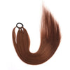 28-Inch (71 cm) Synthetic Ponytail Extension with Elastic Band - Braided Wraparound Hairpiece, Silky Straight Heat-Resistant Fiber, Black/Brown