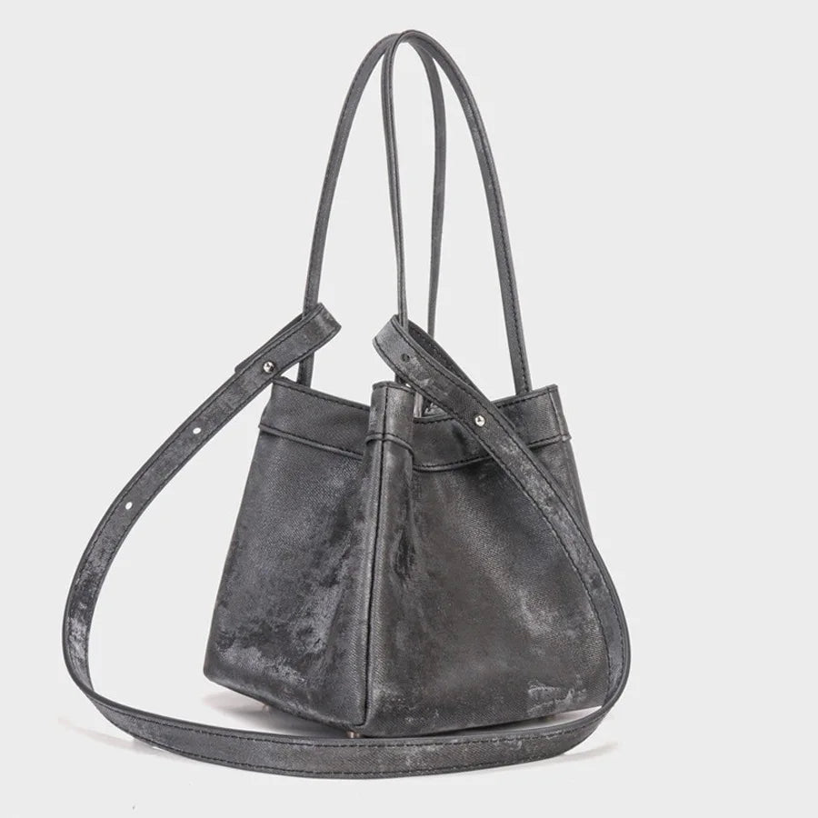 Personalized Faux Suede Bucket Bag for Women – Custom Letter Shoulder Tote, Luxury Party Handbag