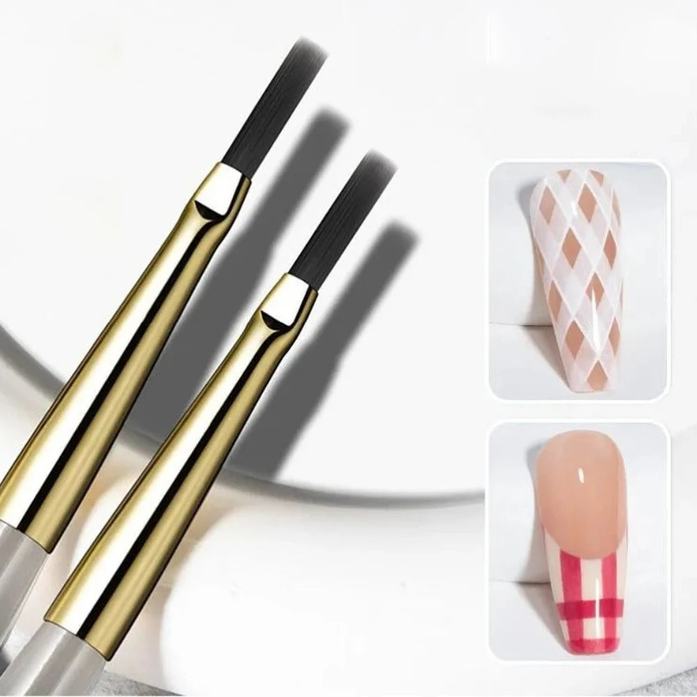 Plaid Nail Art Brush 0.5mm Fine Detail Brush for Tartan, Lines & Gel Acrylic Nails