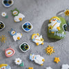 Gold Snowflake & Snowman 3D Self-Adhesive Christmas Nail Stickers with Rhinestones, 10.3 x 8 cm (4.06 x 3.15 in) Sheet