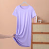 Plus Size Short Sleeve Mid-Length Summer Sleepdress XL–8XL | Lightweight Solid Color Homewear Nightgown