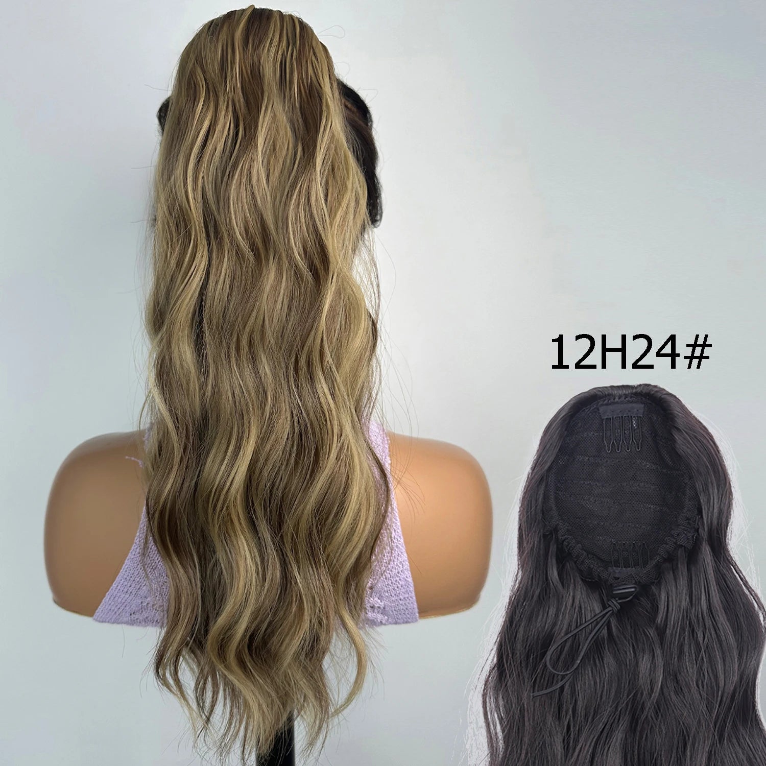 Wavy Drawstring Ponytail Extension 18 in (45 cm) Clip-In Synthetic High-Temp Fiber Hairpiece