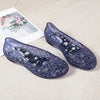 Sequin Clear Jelly Sandals for Women - Flat Beach Slip-On Sandals