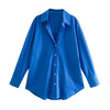 MUJER Women's Multicolor Button-Up Poplin Shirt – Oversized Long-Sleeve Summer Casual Blouse