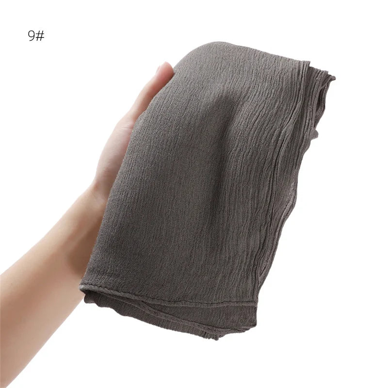 Women's Large Solid Polyester Hijab Scarf 80 x 190 cm (31.5 x 74.8 in) Long Muslim Headscarf Wrap Shawl Turban