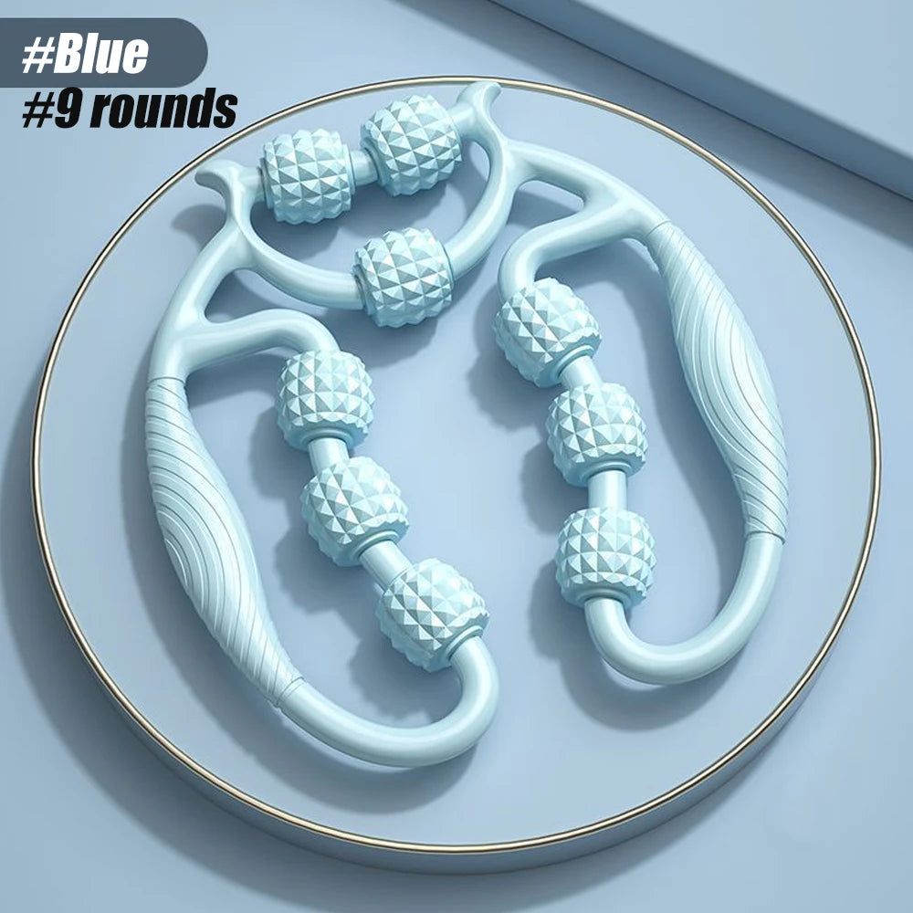 12-Wheel Manual Leg & Body Massage Roller – Full-Coverage Thigh, Calf & Arm Muscle Relief