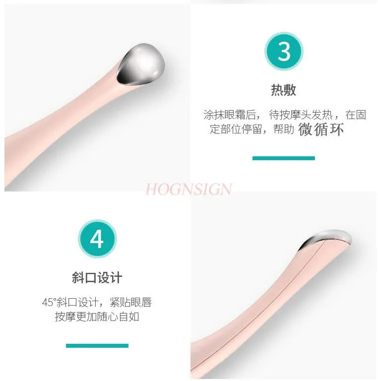 HOGNSIGN Eye Massager — Hot Compress & Vibration, Battery-Powered (AAA) for Dark Circles, Eye Bags & Fine Lines