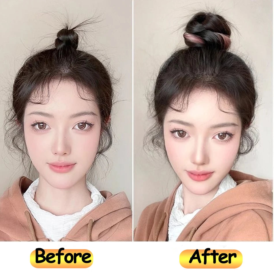 Long Wavy Synthetic Ponytail Extension 40cm (≈16 in) - Self-Winding Braided Wrap with Elastic Band