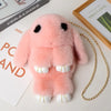 Plush Bunny Faux Fur Crossbody Bag with Chain Strap - Cute Women’s Shoulder Messenger Purse (21 Colors)