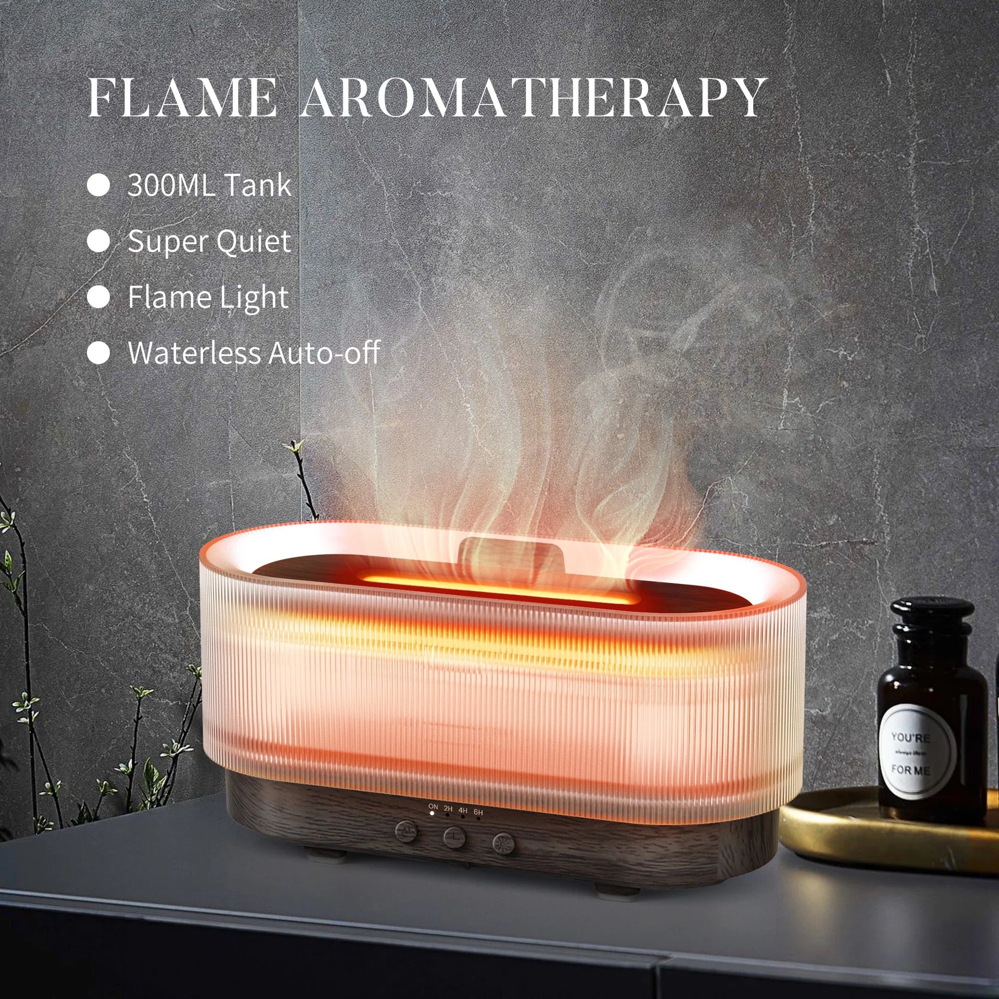 SEJOY Ultrasonic Cool Mist Humidifier & Aroma Diffuser — Portable Essential Oil Diffuser with LED Flame Lamp