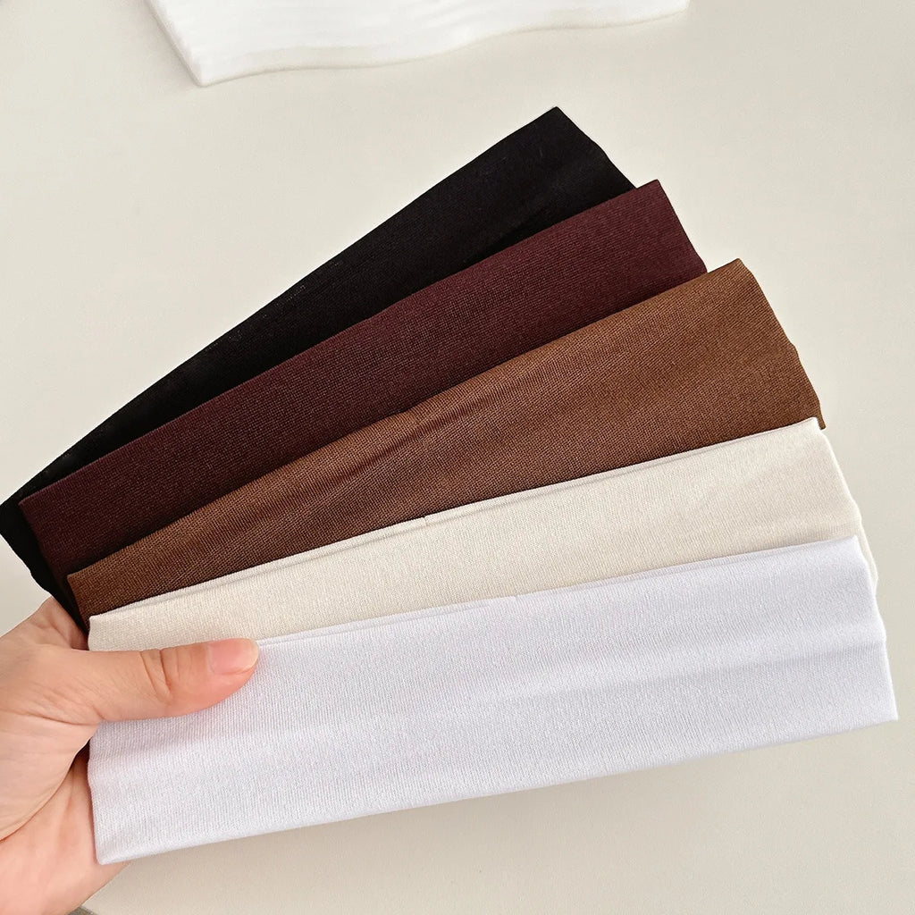 10-Pack High-Stretch Sports Headbands for Women & Girls – Elastic Sweat-Absorbent Running & Yoga Hairbands, Minimalist Solid Polyester Headwraps