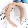 Women's Wide Knotted Turban Headband Solid Color Casual Wide Side Hairband