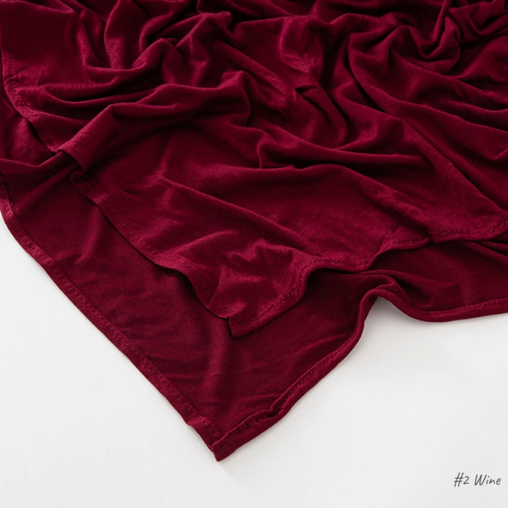 Jersey Hijab Scarf 170 x 60 cm (67 x 24 in) - Stretchy Cotton-Spandex Long Shawl | 29 Solid Colors Muslim Headscarf Turban Wrap