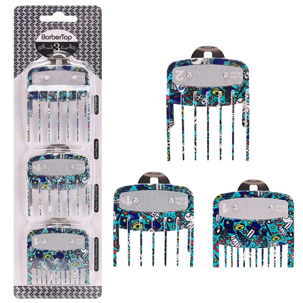 Barber Grade Stainless Steel Clipper Guide Comb Set 2/3/4-Pack Universal Fit Professional Trimmer Accessories
