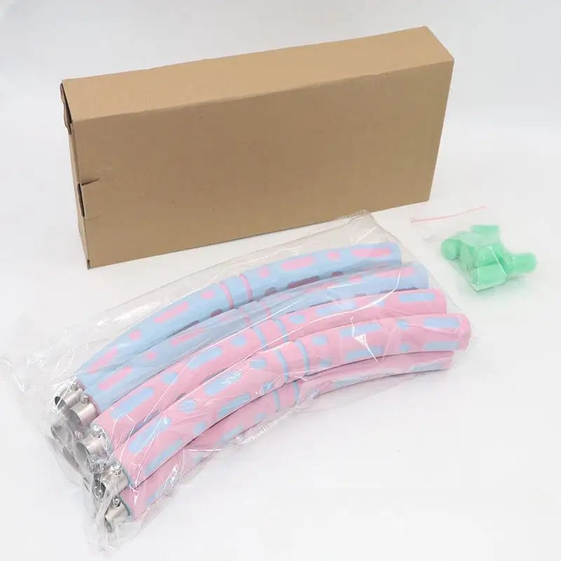 8-Section Removable Sponge Hula Hoop 90cm (35.4in) Padded Waist Slimming Fitness Hoop, Adjustable Weighted, Multi-Color