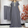 Women's Summer Kaftan Abaya – Loose Muslim Prayer Robe with Scarf, Traditional African & Islamic Dress