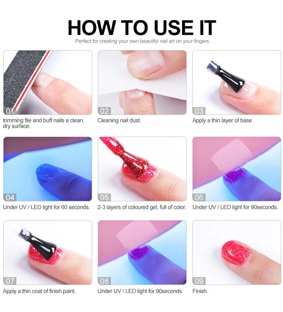 LIMEGIRL Gel Nail Kit with UV/LED Lamp, Electric Nail Drill & Soak-Off Manicure Set