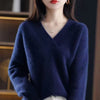 V-Neck Loose Knit Sweater for Women Soft Warm Autumn Winter Pullover Casual Chic Knit Top