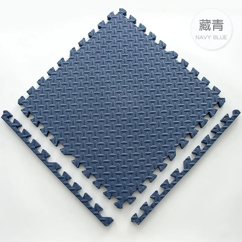 EVA Interlocking Foam Floor Tiles 30 x 30 cm (11.8 x 11.8 in) – Leaf Grain Non-Slip Gym, Yoga & Playroom Mat 1 cm Thick