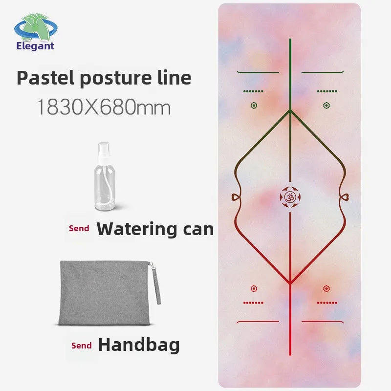 Suede Chamois Yoga Mat 183 x 68 cm (72 x 26.8 in) - Portable Foldable Non‑Slip Exercise Mat for Yoga, Dance & Jump Rope