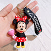 Cartoon Couple Flower PVC Keychain Set, 6-Pack Cute Floral Bag Charms for Women Gift