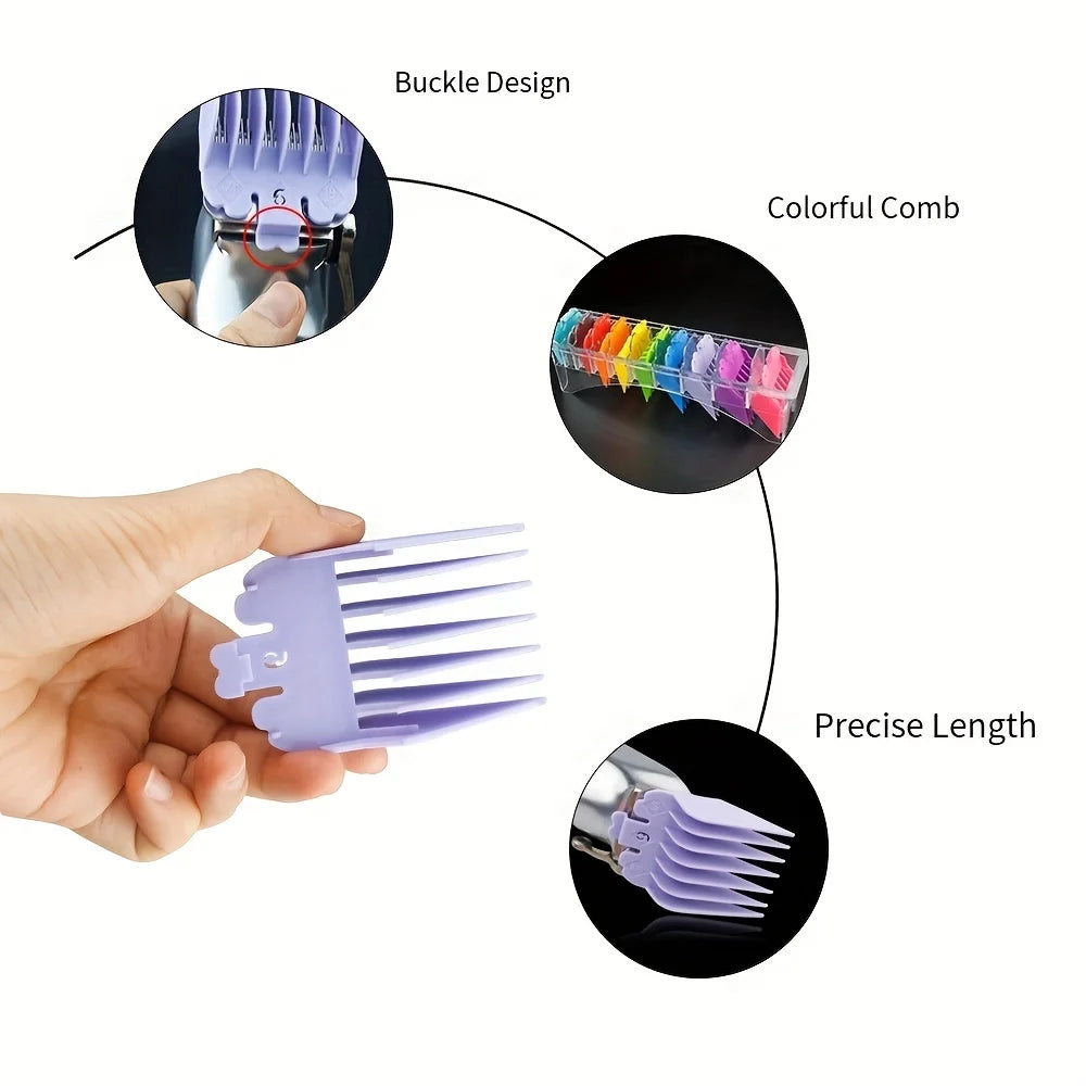 10-Pack Universal Hair Clipper Guide Comb Attachments Plastic Trimmer Guards for Men Barber & Salon