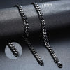 Stainless Steel Cuban Link Chain Necklace — Curb Choker in Gold, Silver & Black, Chunky Unisex