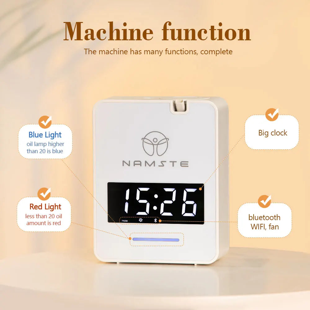 NAMSTE 300ml Wi‑Fi & Bluetooth Aromatherapy Diffuser Air Purifier — 8W, 500–1000 m³ Coverage, Wall‑Mount or Tabletop