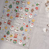 Gold Snowflake & Snowman 3D Self-Adhesive Christmas Nail Stickers with Rhinestones, 10.3 x 8 cm (4.06 x 3.15 in) Sheet