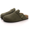 Cow Suede Cork Clogs for Women - Comfortable Footbed Mules Sandals