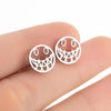 Cute Halloween Ghost Stud Earrings for Women – Stainless Steel Cartoon Minimalist Earrings (Black/Silver/Gold/Rose Gold)