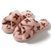 Women's Plush Faux Fur Slippers Cozy Indoor Winter Flat Slides Home Shoes