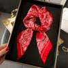 Silk-Feel Square Scarf 70 x 70 cm (27.6 x 27.6 in) Floral Satin Neckerchief – Women's Hair Band, Bandana & Wrap
