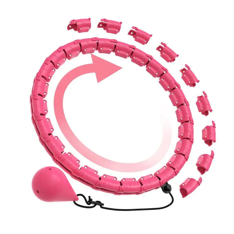 Smart Adjustable Weighted Hula Hoop – 15–24 Detachable Links, 17.72 in (45 cm) 360° Rolling Massage Fitness Hoop for Adults Weight Loss