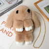 Plush Bunny Faux Fur Crossbody Bag with Chain Strap - Cute Women’s Shoulder Messenger Purse (21 Colors)