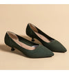 Women's Pointed-Toe Knit Slingback Pumps, Breathable Latex Insole & Anti-Slip Rubber Sole, 3.5 cm (1.38 in) Mid Heel