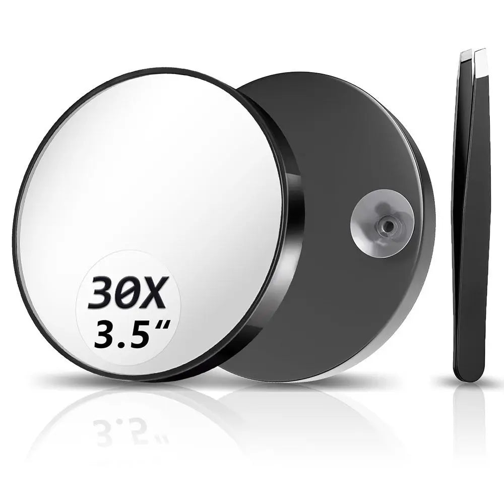 10x 20x 30x Blackhead Magnifying Mirror 3.5in (8.8cm) High-Definition Round Cosmetic Makeup Mirror with Suction Cups