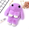 Plush Bunny Faux Fur Crossbody Bag with Chain Strap - Cute Women’s Shoulder Messenger Purse (21 Colors)