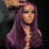 Chocolate Brown 13x6 Layered Straight Lace Front Wig - HD Transparent Swiss Lace, Glueless Synthetic Hair for Women