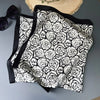 70 x 70 cm (27.6 x 27.6 in) Floral Satin-Look Polyester Square Scarf - Women's Headscarf, Hijab, Hair Band & Wrist Wrap