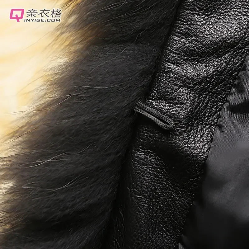 Women's Faux Leather Sleeveless Vest with Faux Raccoon Fur Collar, Oversized Stitch Detail – Autumn Winter Streetwear Coat