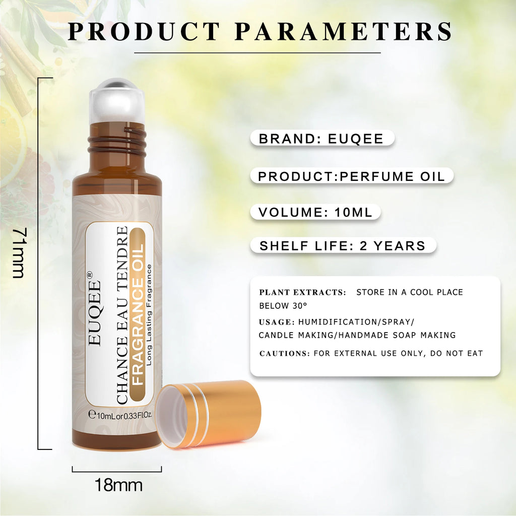 EUQEE 10ml (0.34 fl oz) Coconut Vanilla Angel Roller Fragrance Oil for Women — Aromatherapy, DIY Soap & Candle Making