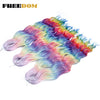 Synthetic Braiding Hair Extensions 24 in (60 cm) Loose Deep Wave Ombre Brown Rainbow Twist Crochet 3-Pack