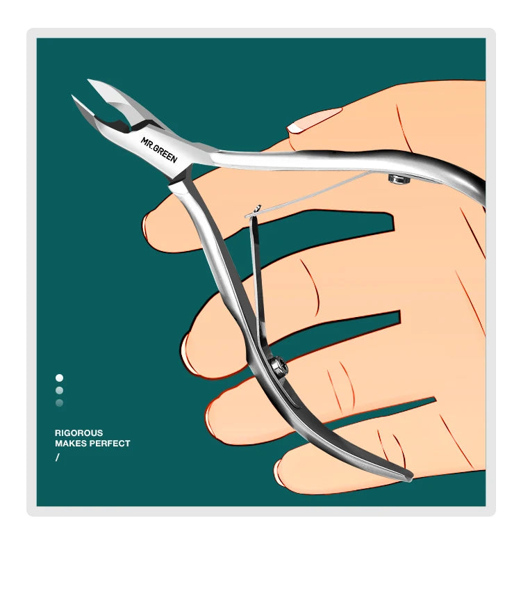 MR.GREEN Stainless Steel Cuticle Nippers - Precision Cuticle Clippers & Trimmer for Manicure Pedicure