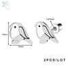 2-Pack Stainless Steel 20G (0.8mm) Butterfly Star Heart Stud Earrings 6mm (0.24in) Silver Tragus Helix Cartilage Piercing