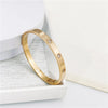 Gold Zircon Cross Nail Bracelet Bangle – Stainless Steel Screw Accent, Unisex Fashion Jewelry