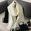 Women’s Long Winter Scarf – Cashmere Blend Shawl Hijab Wrap, Solid Colors, 200×33 cm (79×13 in) – 62 Colors