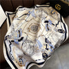 70 x 70 cm (27.6 x 27.6 in) Floral Satin-Look Polyester Square Scarf - Women's Headscarf, Hijab, Hair Band & Wrist Wrap